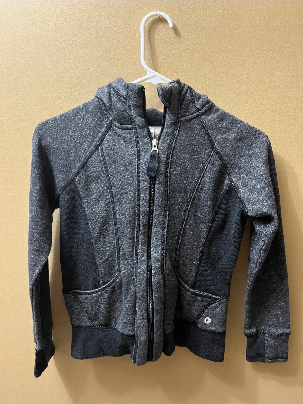90 Degree By Reflex Kids Heather Charcoal Hooded Zip Jacket